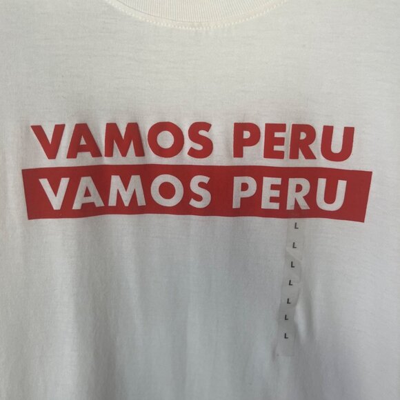 FPF Vamos Peru Soccer Futbol Tshirt Womens Large White New Official Licensed - Picture 5 of 11
